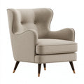 Ohrensessel 85 x 85 x 105 cm Beige Textilbezug mit Holzfüssen klassisch