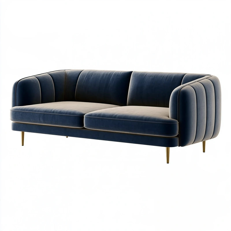 Zweisitzer-Sofa 190 x 85 x 78 cm dunkelblauer Samt Retro-Stil