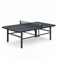 Tischtennisplatte 274 x 153 x 76 cm schwarz Stahl klappbar für Innenräume