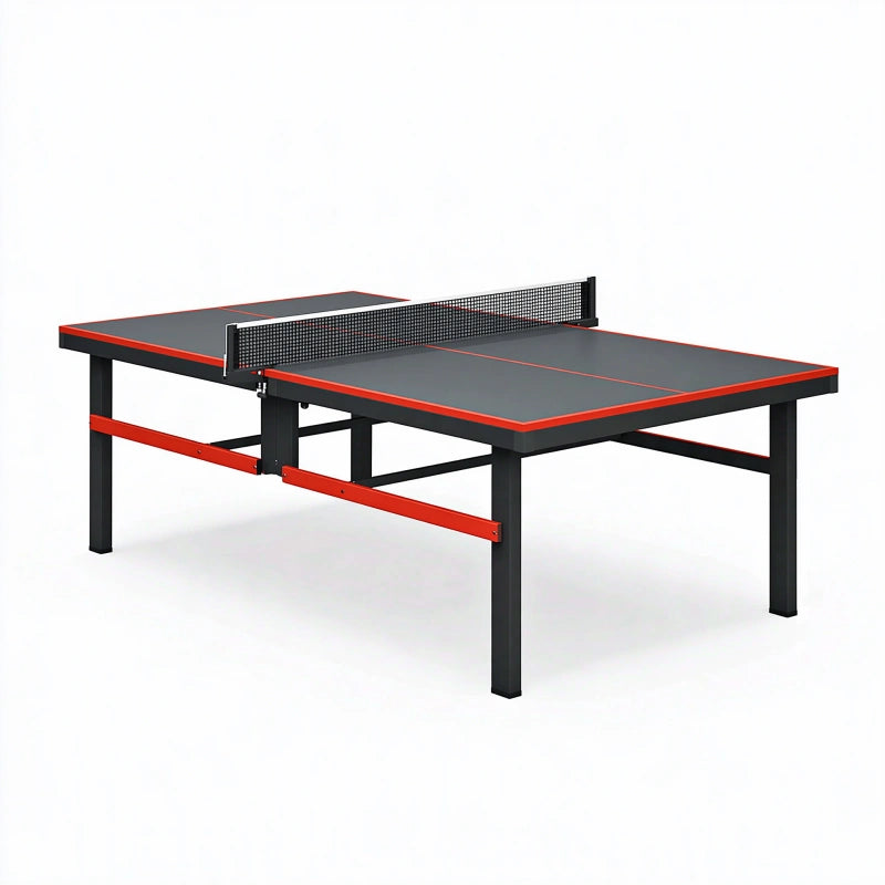 Tischtennistisch 274 x 152.5 x 76 cm Stahl MDF Schwarz Rot für Indoor Spiel