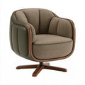 Drehsessel 82 x 80 x 78 cm aus Textil und Kunstleder in Taupe Olivgrün mit Drehfunktion
