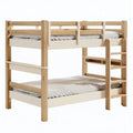 Etagenbett 90 x 200 cm aus Holz in Naturweiss mit Leiter