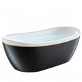 Freistehende Badewanne 170 cm aus Acryl Schwarz Weiss Gold - ovales Design